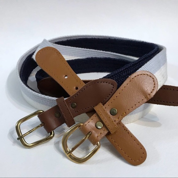 🧁LAST CHANCE 2 belts. Navy, two tone blue & white - Picture 1 of 7